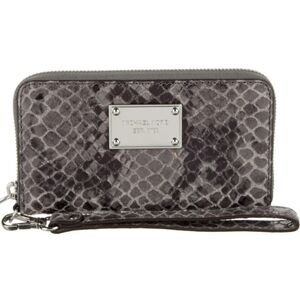 Michael Kors Gray Snake Print Wristlet